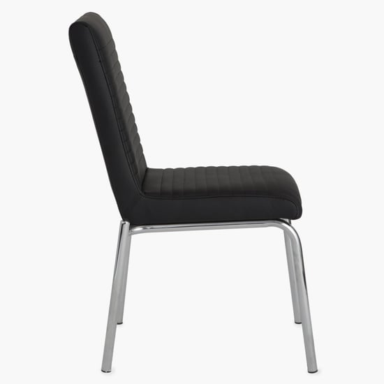 Floris Set of 4 Faux Leather Dining Chairs - Black