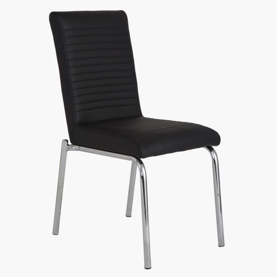 Floris Set of 4 Faux Leather Dining Chairs - Black