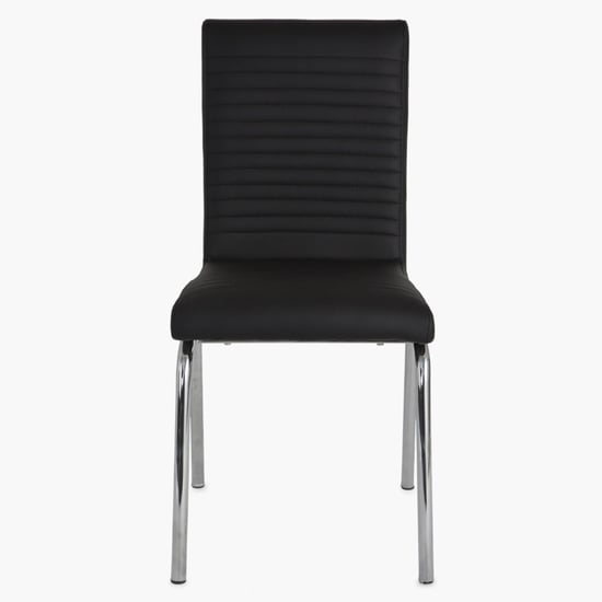 Floris Set of 6 Faux Leather Dining Chairs - Black