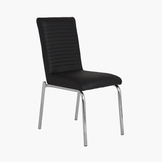 Floris Set of 6 Faux Leather Dining Chairs - Black