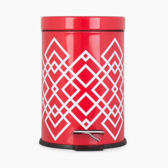 HUDSON Printed Metal Round Dustbin