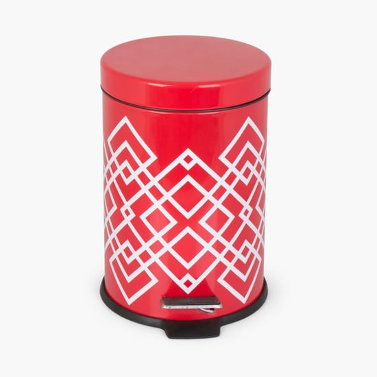 HUDSON Printed Metal Round Dustbin