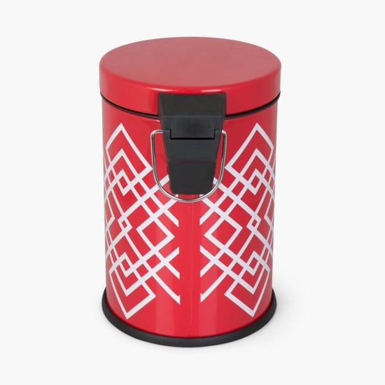 HUDSON Printed Metal Round Dustbin