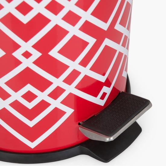 HUDSON Printed Metal Round Dustbin