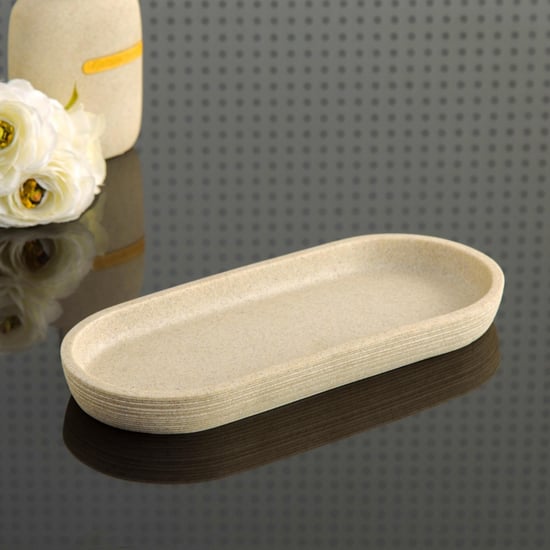 Marshmallow Polyresin Oval Tray