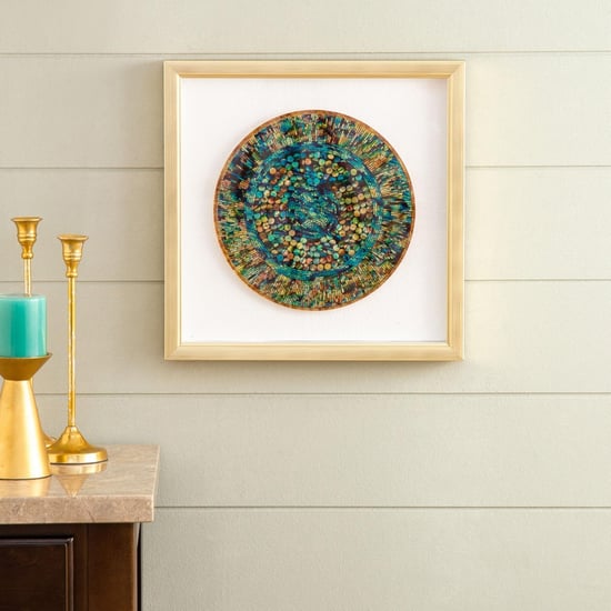 Artistry-Saskia Round Mosaic Mirror Glass Art Photo Frame - 4 x 40 x 40 cm