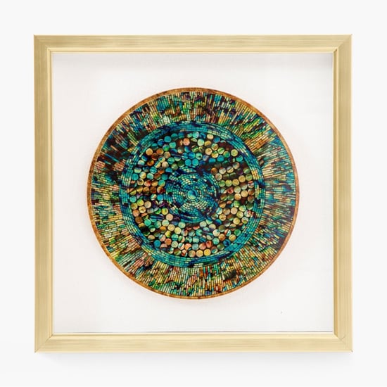 Artistry-Saskia Round Mosaic Mirror Glass Art Photo Frame - 4 x 40 x 40 cm
