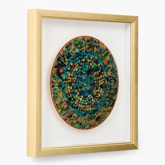 Artistry-Saskia Round Mosaic Mirror Glass Art Photo Frame - 4 x 40 x 40 cm