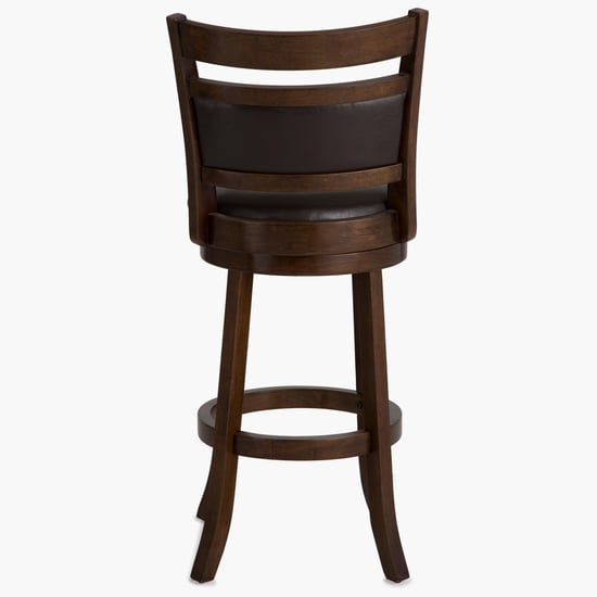 Bacardi Rubber Wood Swivel Bar Stool Brown Brown Solid Wood - Main Image