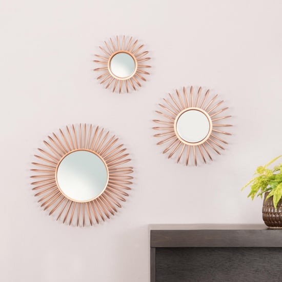 Photomontage Round Wall Decor Mirrors- Set Of 3 Pcs.