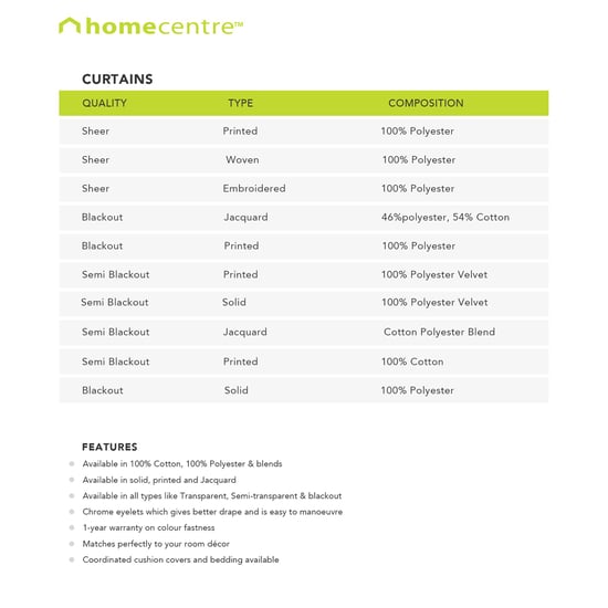 Colour Connect Semi-Sheer Window Curtain Pair - 110 x 160 cm