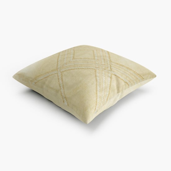 Edwardian Criss-Cross Embellished Cushion Cover - 40 x 40 cm