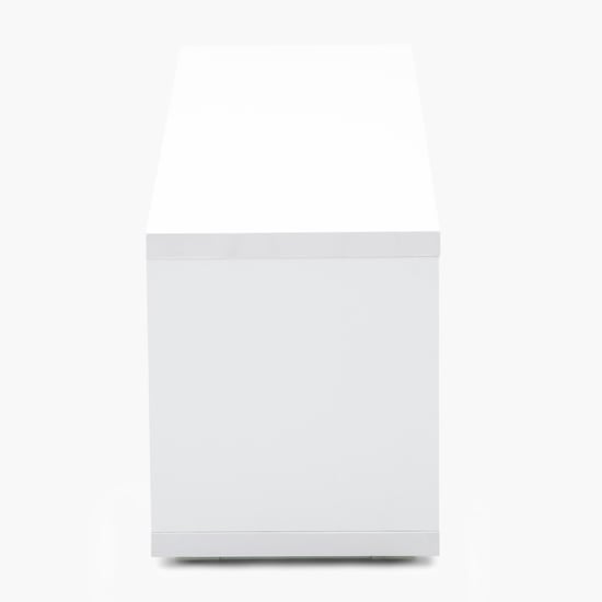 Ascent Contemporary White Compressed Wood TV Unit With Sliding Door And Drawer