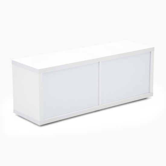 Ascent Contemporary White Compressed Wood TV Unit With Sliding Door And Drawer