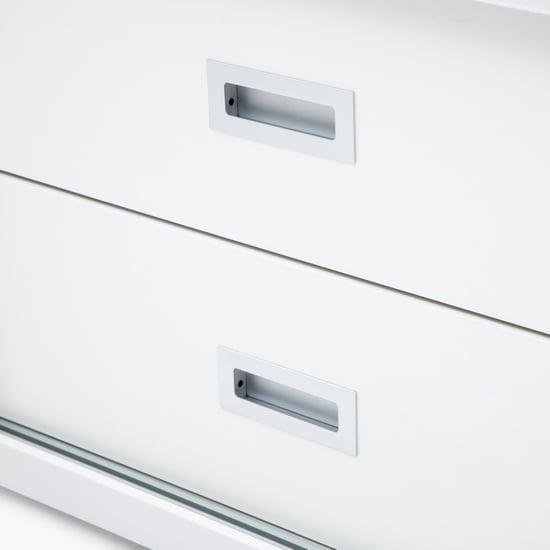 Ascent Contemporary White Compressed Wood TV Unit With Sliding Door And Drawer