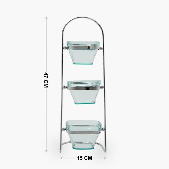 Tropix Vicenza 3-Tier Serving Bowl with Stand - Set of 4
