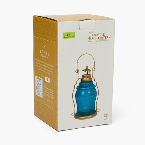 Monaco Glass LED Candle Lantern - Blue Monaco Glass LED Candle Lantern - Blue