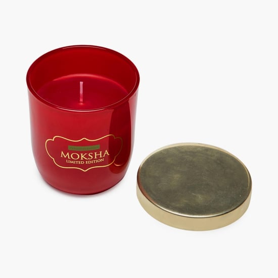 Moksha Floral Glass Candle Jar With Lid