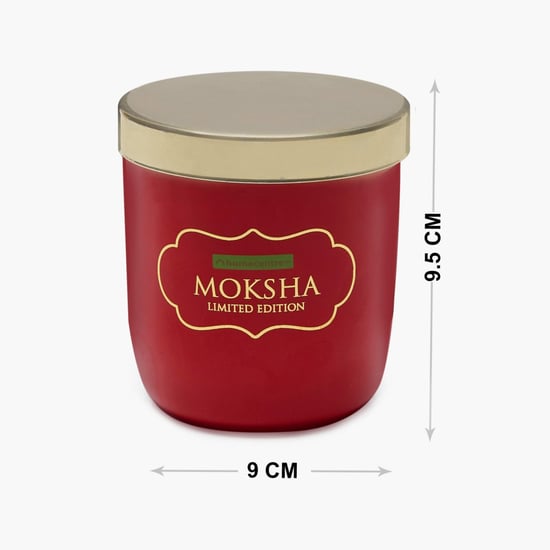 Moksha Floral Glass Candle Jar With Lid