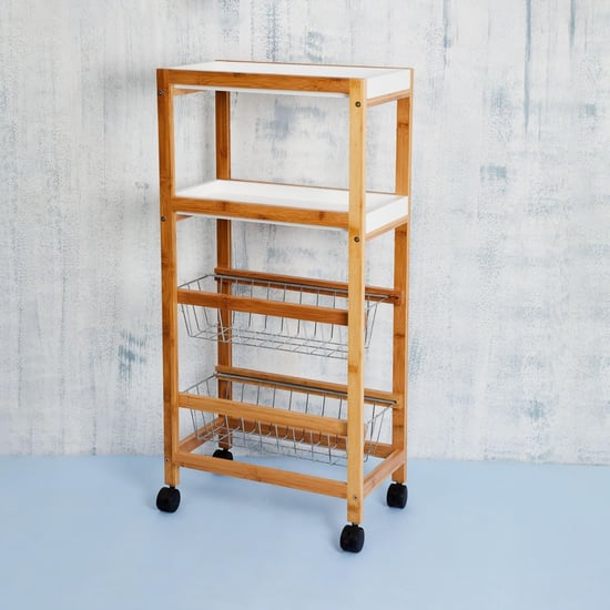 Tranzit Wooden 4-Tier Kitchen Trolley