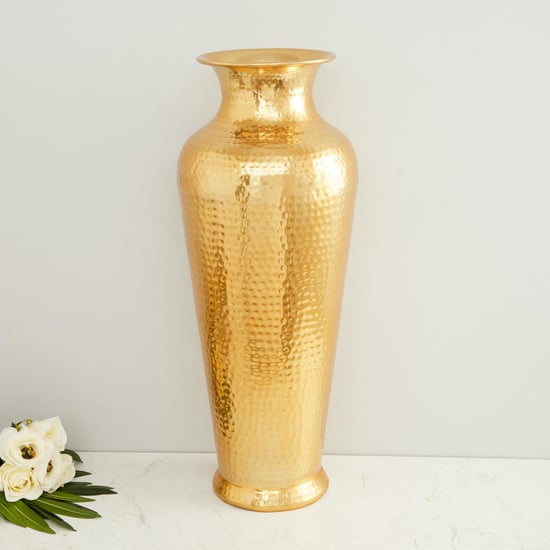 Colossal Metal Hammered Floor Vase