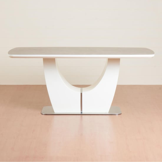 Napster Six-Seater Ceramic Dining Table - Beige-Without Chair