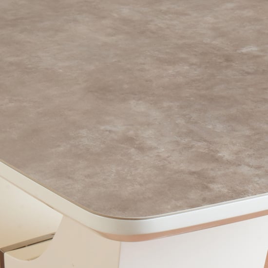 Napster Six-Seater Ceramic Dining Table - Beige-Without Chair