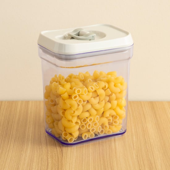 Palestine-Austin Solid  Storage Jar with Lid - Plastic Jar - 12.5 cm  L x 9 cm  W x 15.5 cm  H - 1000ml - Transparent