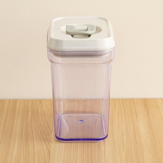 Palestine-Austin Solid  Storage Jar with Lid - Plastic Jar - 12.5 cm  L x 9 cm  W x 15.5 cm  H - 1000ml - Transparent