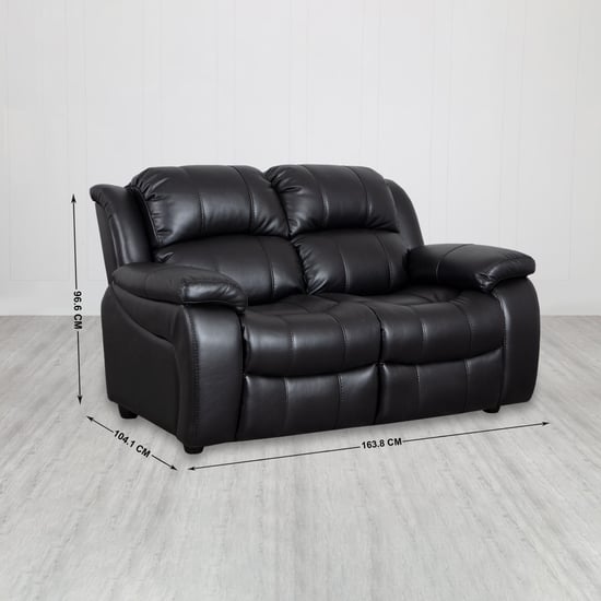 Electra Faux Leather 2-Seater Sofa - Black