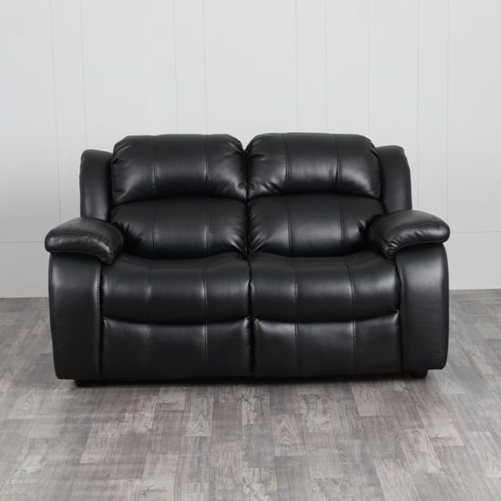 Electra Faux Leather 2-Seater Sofa - Black