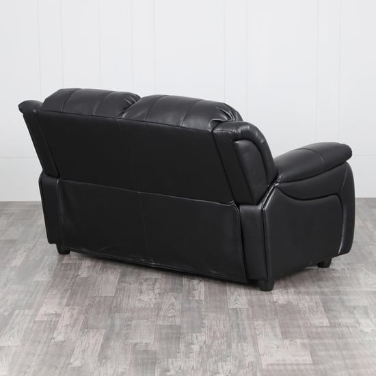 Electra Faux Leather 2-Seater Sofa - Black