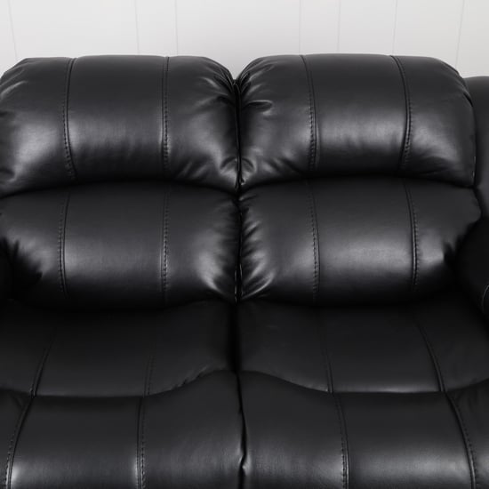 Electra Faux Leather 2-Seater Sofa - Black