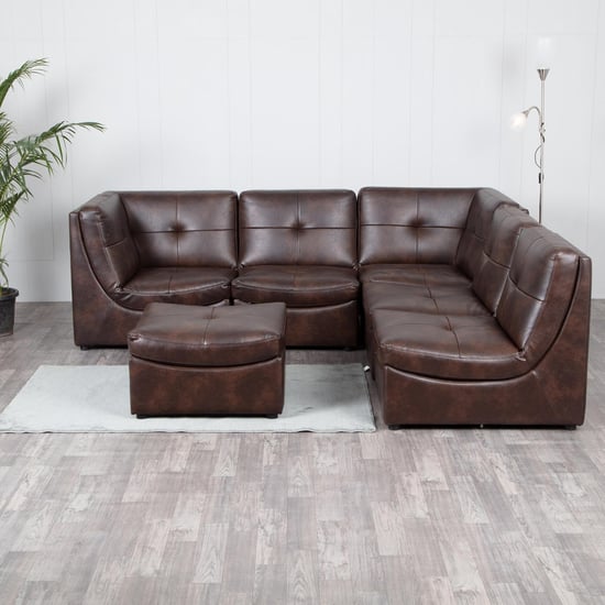 Hover Faux Leather 1-Seater Modular Sofa - Brown