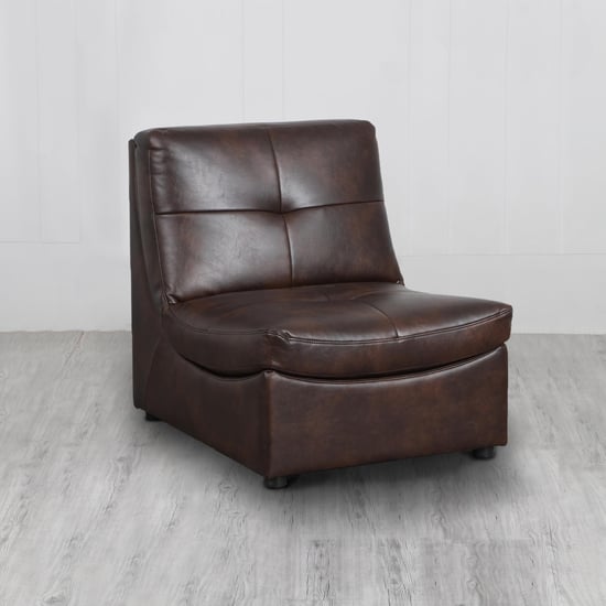 Hover Faux Leather 1-Seater Modular Sofa - Brown