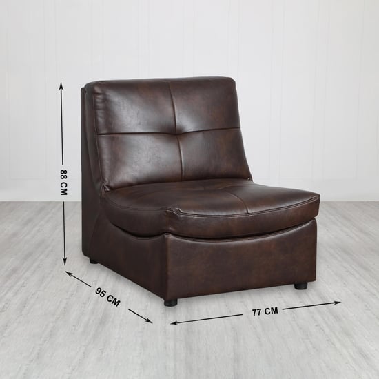 Hover Faux Leather 1-Seater Modular Sofa - Brown