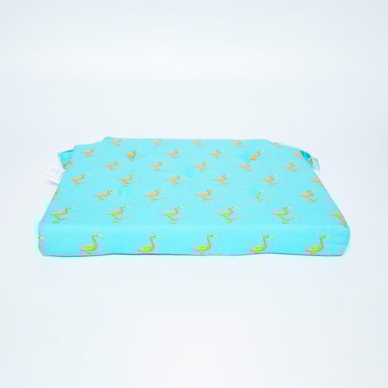 Elite Flamingo Printed Chair Pad - Cotton - 38 cm x 38 cm x 4 cm