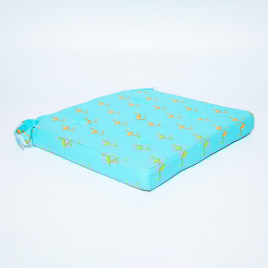 Elite Flamingo Printed Chair Pad - Cotton - 38 cm x 38 cm x 4 cm