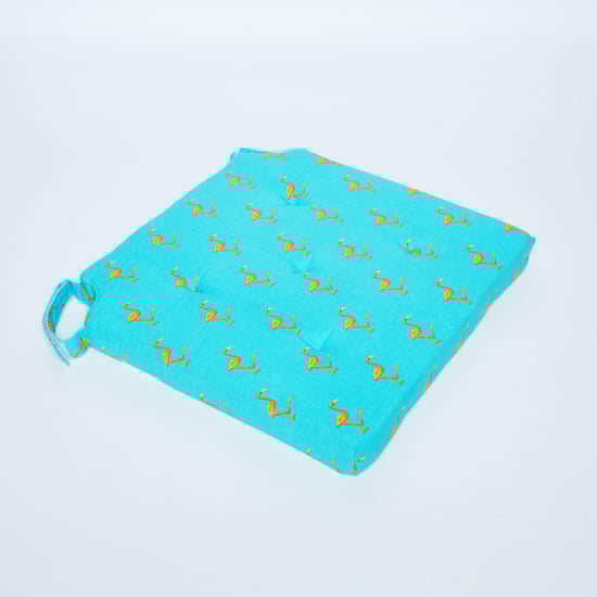 Elite Flamingo Printed Chair Pad - Cotton - 38 cm x 38 cm x 4 cm