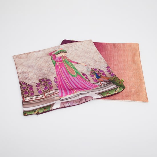 Aurora Art Deco Print Square Cushion Covers - Set of 2 Pcs.