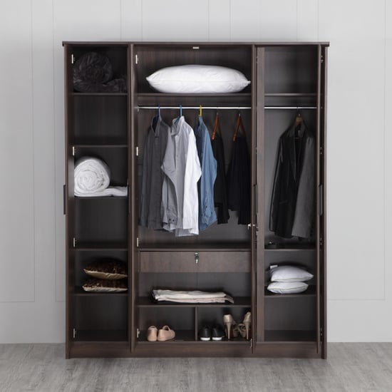 Louis　ブラック、ブラウンセット Lewis Nxt 4-Door Wardrobe - Brown | Brown | Engineered Wood