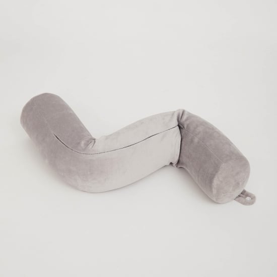 Slumber Twist Textured Memory Foam Cylindrical Pillow - Single Pc. - Memory Foam - 64 cm x 10 cm - Grey