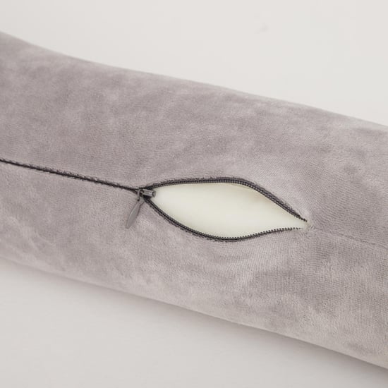 Slumber Twist Textured Memory Foam Cylindrical Pillow - Single Pc. - Memory Foam - 64 cm x 10 cm - Grey