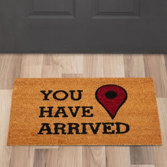 Radiance Stencila Beige PVC Backed Coir Printed Door Mat - 40 cm x 60 cm