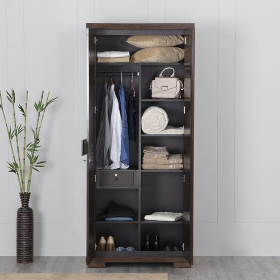 Rio 2-Door Wardrobe with Mirror - Brown