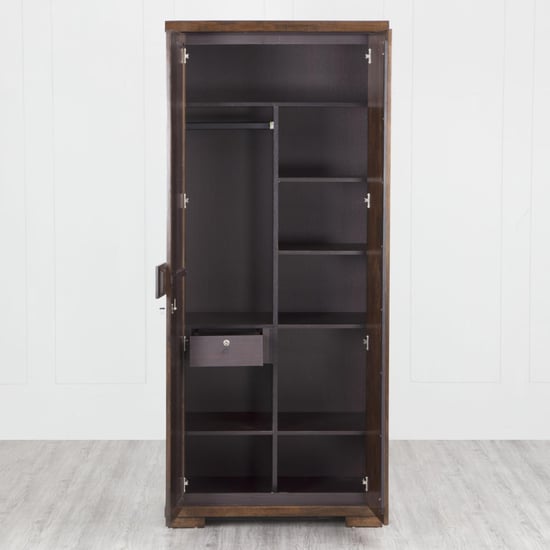 Rio 2 Door Wardrobe with Mirror Brown Engineered Wood