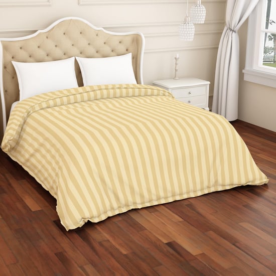 SPACES Sky Rise Beige Striped Cotton Single Duvet Cover - 228x274cm