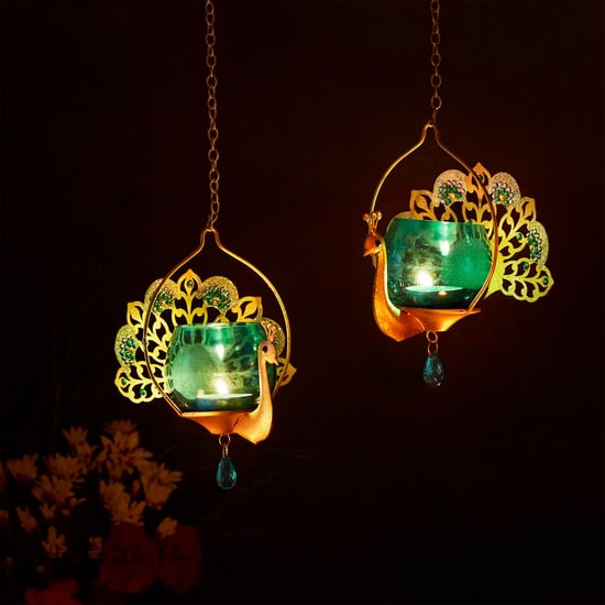 Mayur Set of 2 Metal Hanging Votive Holders