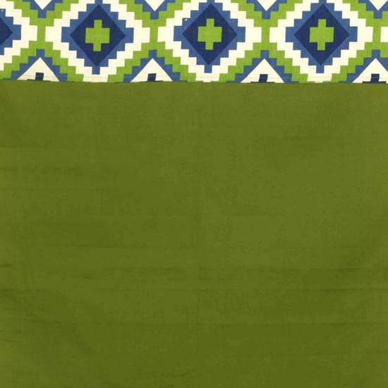 SWAYAM Geometric Print Detail Semi-Blackout Door Curtain- 137 X 228 cm