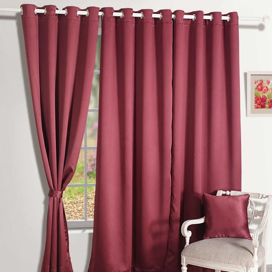 SWAYAM Solid Blackout Window Curtain- 121 X 152 cm